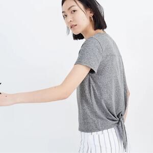 Madewell Knot-Back Tee Gray